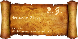 Mentzer Zita névjegykártya